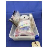 Craft Supplies - Stickers & More in Plastic Bin
