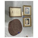 7 - Place Mats - 3 Pcs Framed Wall Art 15'x12'