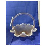 Fenton Pink Glass Basket