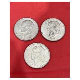 3 - Eisenhower Dollars 1971 & 2 - 1972