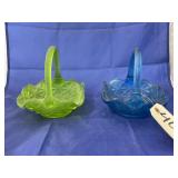 Green & Blue Glass Baskets