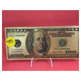 $100 Gold Foil Leaf Note