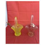 Vaseline Topaz Daisy & Button Uranium Basket