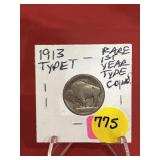 1913 Type 1 Buffalo Nickel Rare 1st Year Type Coin