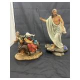 Porcelain Religious Figure & Jesus Figure