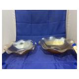 2 - Amber Serving Bowls