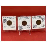 1918 PDS (3) Wheat Cents Rarer Early Year Set F-VF