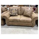 Microfiber Loveseat w/Pillows