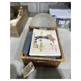 Wicker Basket w/Assorted Books & More