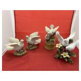 4 - Porcelain Bird Figurines