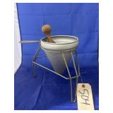 Vintage Metal Chinois Cone w/Stand & Masher