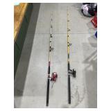 2 Large Graphite 9ft Fishing Rod & Reel