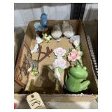 Frog Figure - Porcelain Flowers - Birds & More