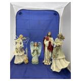 3 - Religious Figures & 1 Farm Girl Figure