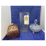 Crystal Candy Dish - Clear Glass Vase & More