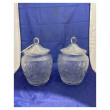 2 - Clear Glass Canisters w/Lids