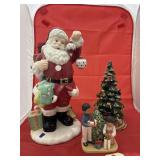 Porcelain Santa Candle Stand - Christmas Tree