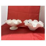 Fenton Wavecrest Compote & Hobnail Compote
