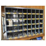 2-Section Nut/Bolt Bin w/New Contents