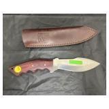 Ipak 6-1/2' Fixed Blade Knife w/Leather Sheath