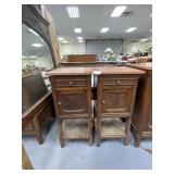 Pair Marble Topped Night Stands 16'x16'x33'H