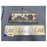 2 Pcs - Wooden Wall Dï¿½cor 28'x7' & smaller