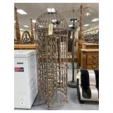 Cast Iron Bird Cage Wine Rack 58'H x 19'W