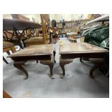 Pair Wood Side Tables 18'L x 18'W x 15'H