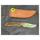 Anza 2-1/2' Fixed Blade Knife in Leather Sheath