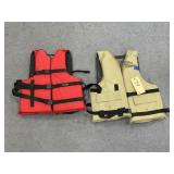2 - Life Jackets - 40' to 60' Chest & 30' to 52