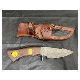 Damascus Steel 5' Fixed Blade Knife