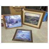 3 Pcs - Framed Wall Art 24'x27' & smaller