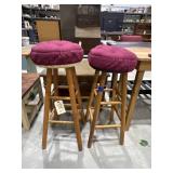 Pair Cushioned Bar Stools 13'Dia x 32'H