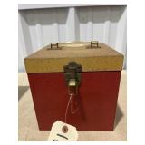 Metal Box w/Assorted Vinyl Records 45's