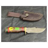 Damascus Steel 4' Fixed Blade Knife