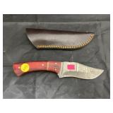 Damascus Steel 4-1/2' Fixed Blade Knife