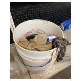 5 Gal Bucket w/Chain - Nuts/Bolts - 6V Batteries
