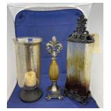 Crackle Glass Candle Votive & Decorative Vase