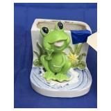 Porcelain Frog Planter - as is