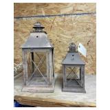 2 - Metal Candle Lanterns 8'x8'x17' & 6'x6'x1