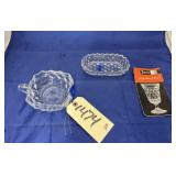 Fostoria Nut Dish & Handled Candy Dish w