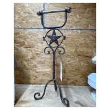Metal Western Themed Toilet Tissue Stand 23'H