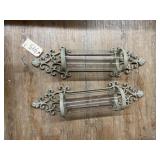 Pair Metal/Glass Wall Vases 28'x8'