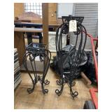 2 - Cast Iron Plant Stands 11'x36'H & smaller