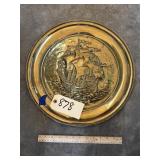 1950-1970's Embossed Brass Wall Hanging