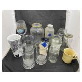 Assorted Glass Jars - Candle Votives - Mugs