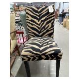 Wood Animal Print Upholstered Chair