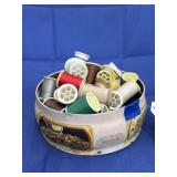 Vintage Chex Party Tin w/Sewing Thread