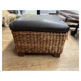 Wicker Foot Stool w/Padded Top 12'x12'x9'