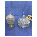 2 - Glass Lidded Candy Jars